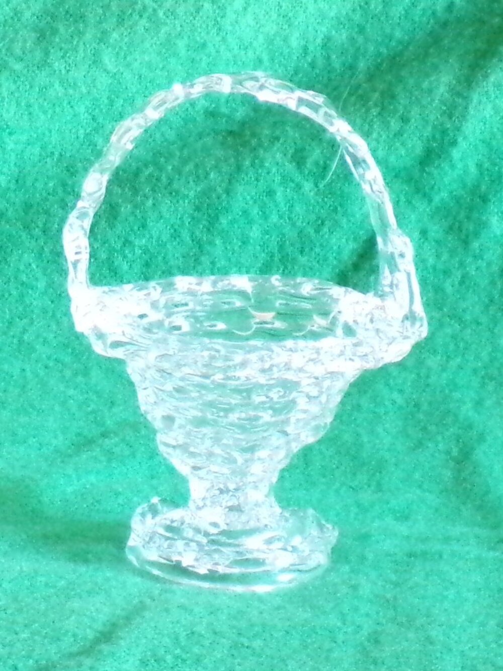 Glass Crystal Basket Decor Ornament Intricate